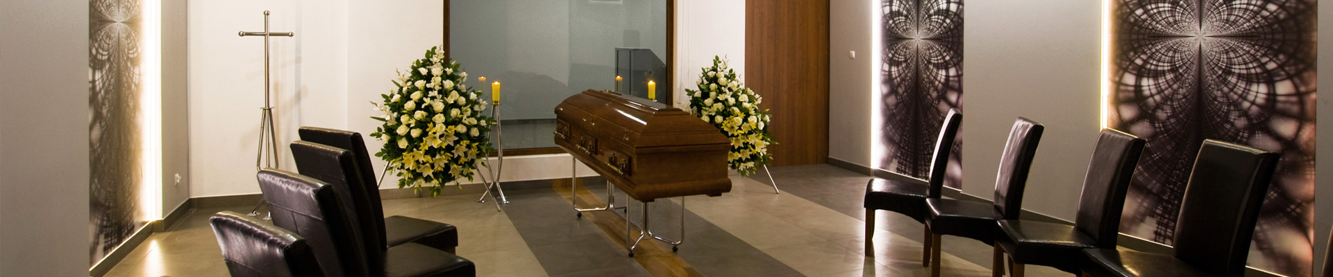 Sala pożegnań w zakładzie pogrzebowym ATENA w Koszalinie